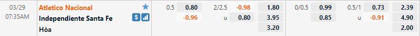 Atletico Nacional vs Santa Fe