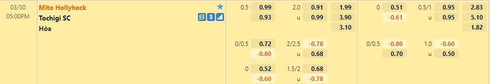 Mito Hollyhock vs Tochigi