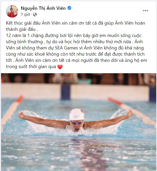 Ánh Viên nói không với SEA Games 31