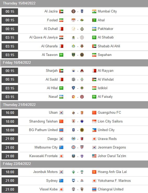 Al Jazira vs Mumbai City, Al Jawiya vs Al Shabab