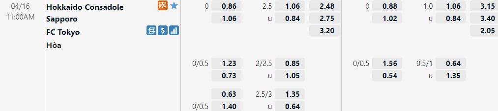 Consadole Sapporo vs FC Tokyo