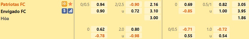 Patriotas vs Envigado