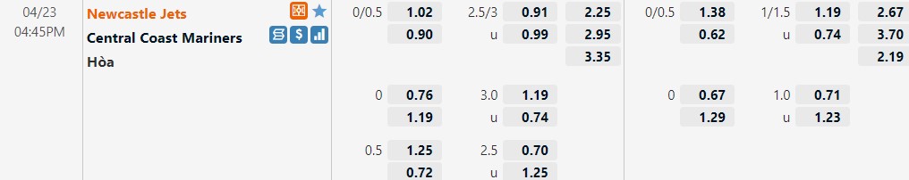 Newcastle Jets vs Central Coast Mariners