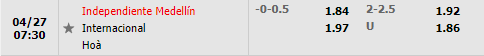 Independiente Medellin vs Internacional