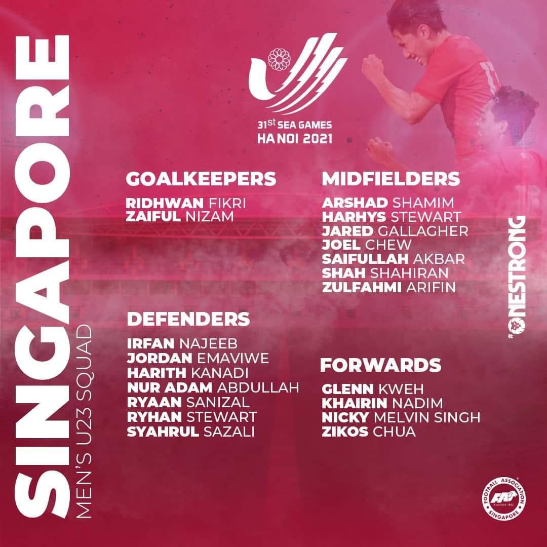 Danh sách U23 Singapore tại SEA Games 31