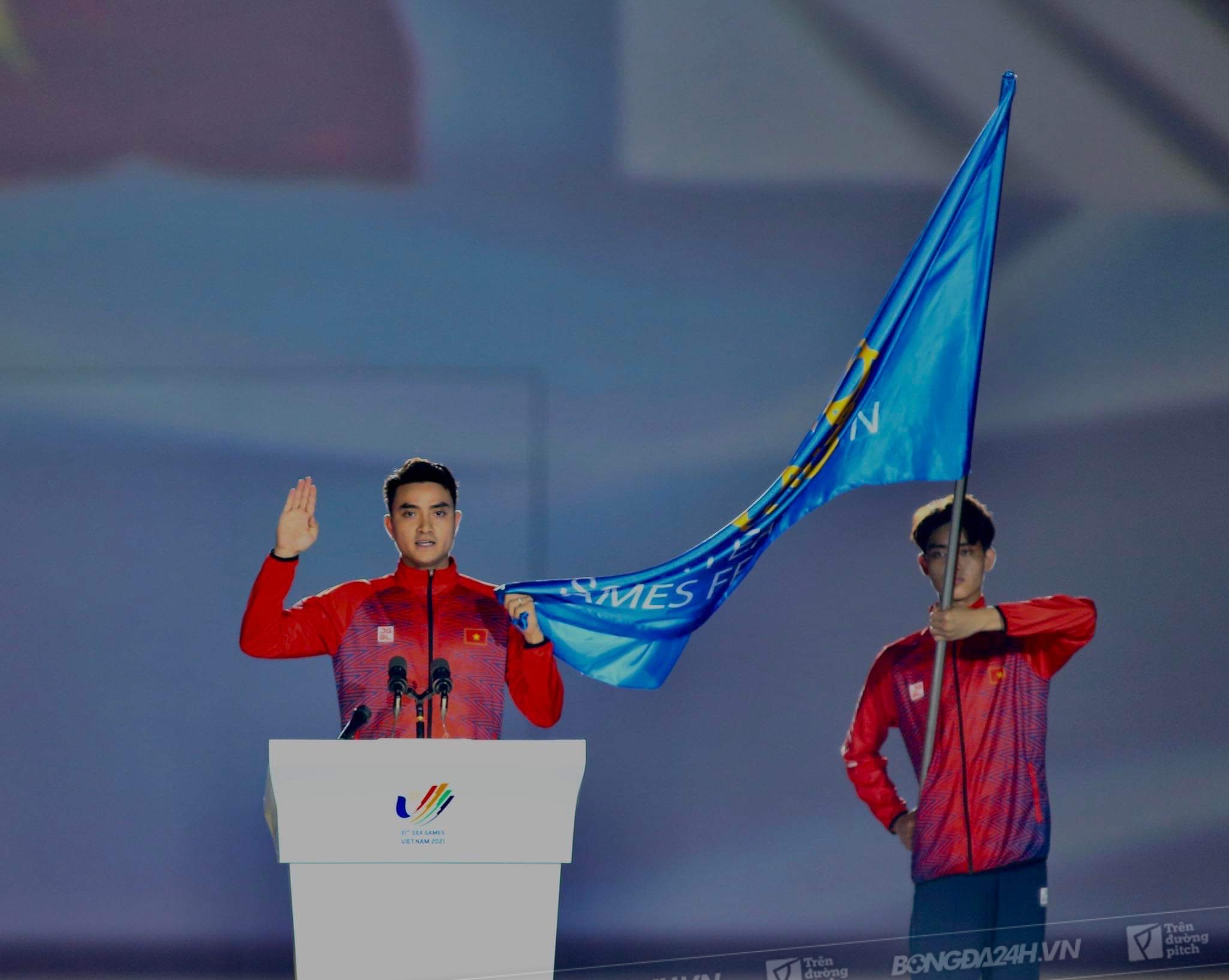 Vũ Thành An đọc lời tuyên thệ trong Lễ khai mạc SEA Games 31