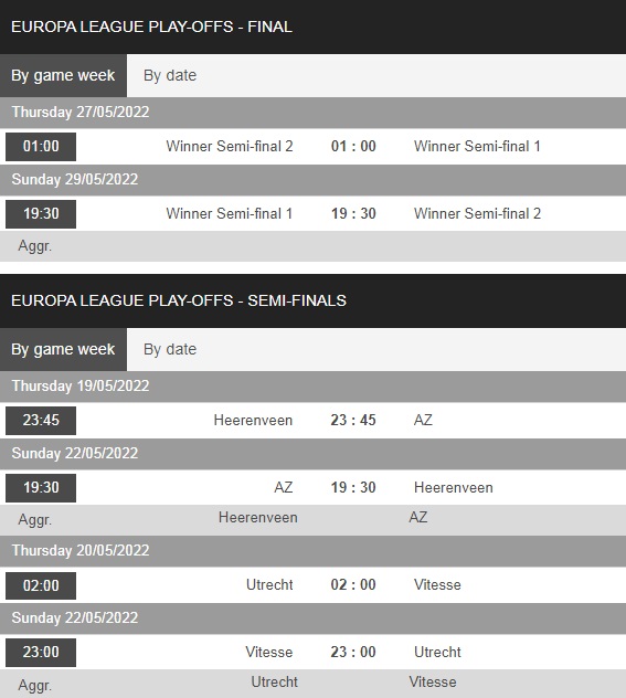Heerenveen vs AZ Alkmaar, Utrecht vs Vitesse
