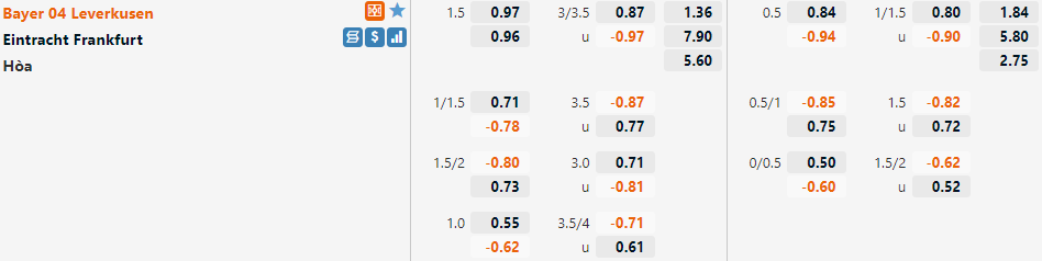 Leverkusen vs Frankfurt