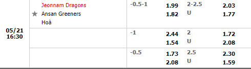 Jeonnam Dragons vs Ansan Greeners