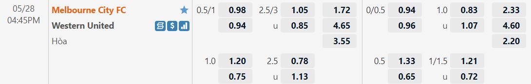 Melbourne City vs Western United