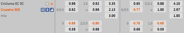Criciuma vs Cruzeiro