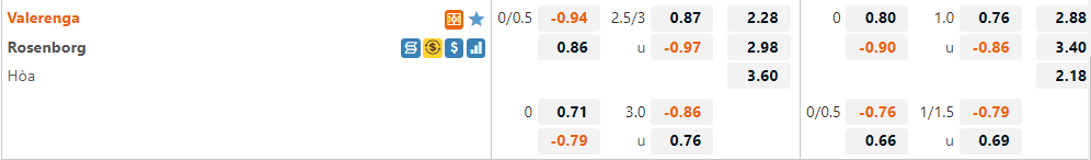Valerenga vs Rosenborg