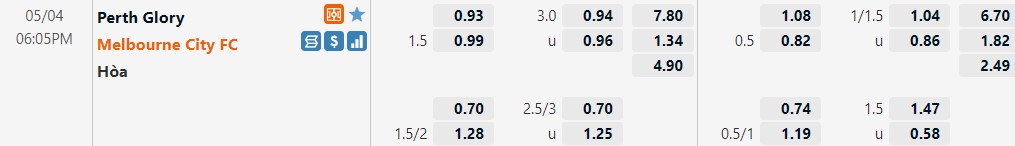 Perth Glory vs Melbourne City