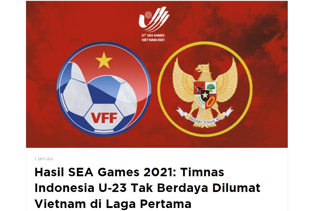 Tờ Bola nói về thất bại của ĐT U23 Indonesia