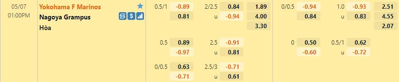 Yokohama Marinos vs Nagoya Grampus