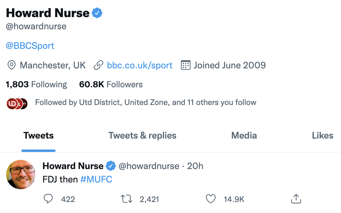 dòng tweet của nhà báo BBC