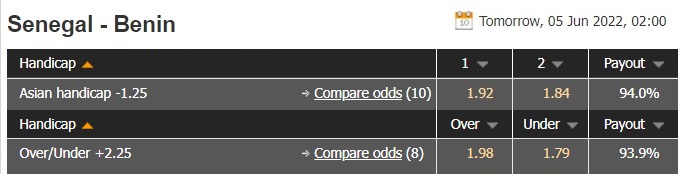 Senegal vs Benin Senegal vs Benin