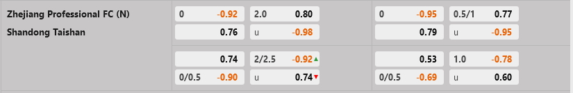 Shandong Taishan vs Zhejiang Professional