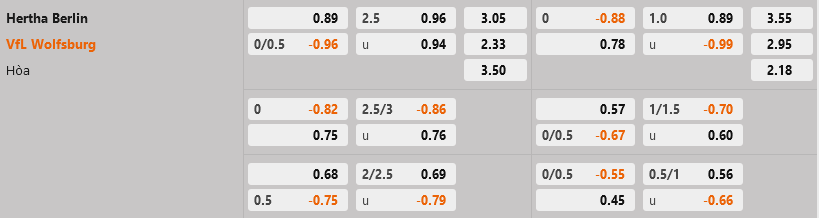 Hertha Berlin vs Wolfsburg
