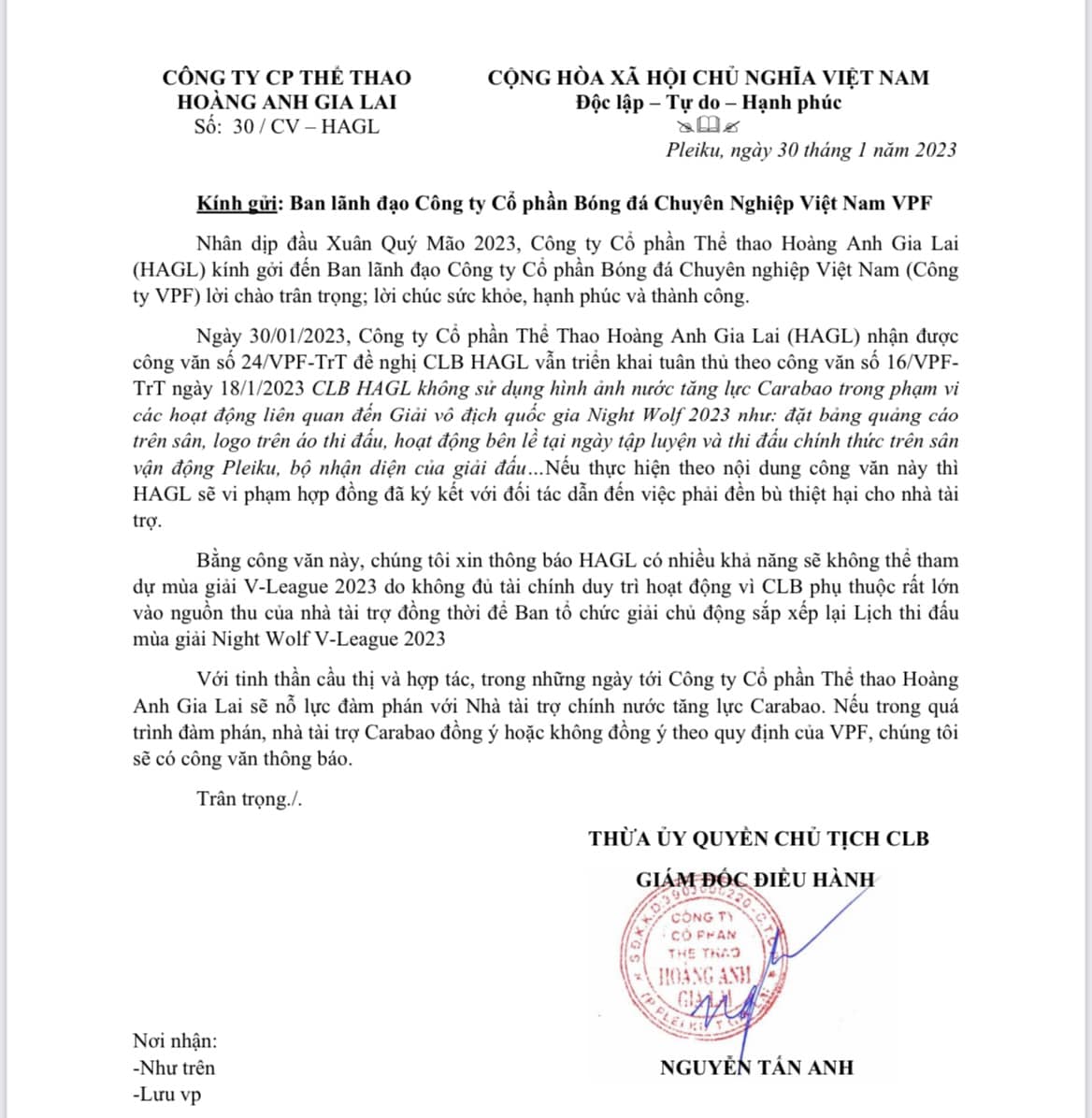 HAGL dọa bỏ không tham dự VLeague 2023 1 HAGL dọa bỏ không tham dự VLeague 2023 1