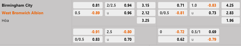 Birmingham vs West Brom