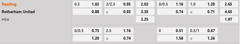 Reading vs Rotherham