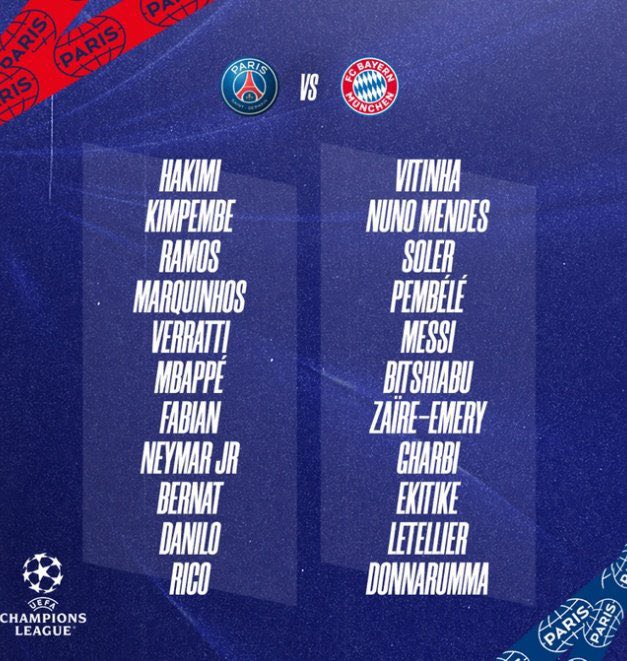 PSG chính thức công bố đội hình đối đầu với Bayern Munich 1