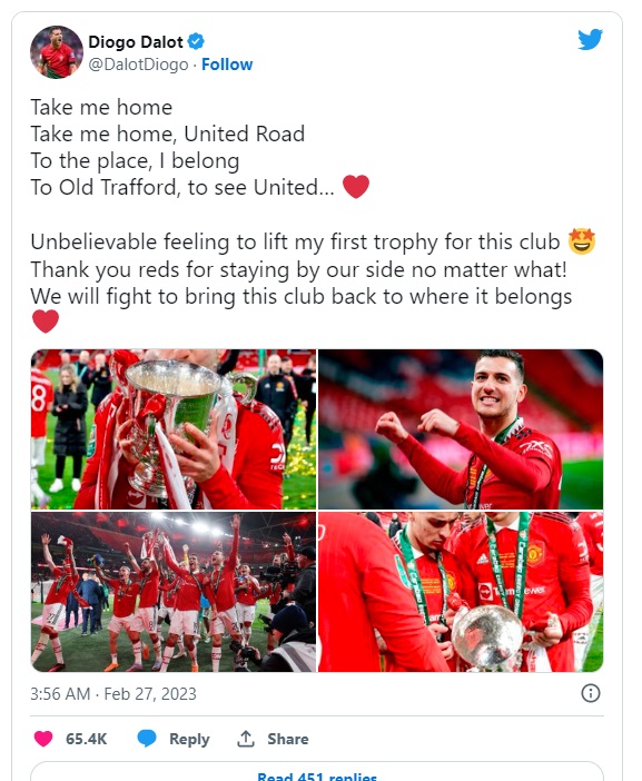 Dàn sao MU đồng loạt đăng tút sau chức vô địch Carabao Cup 5