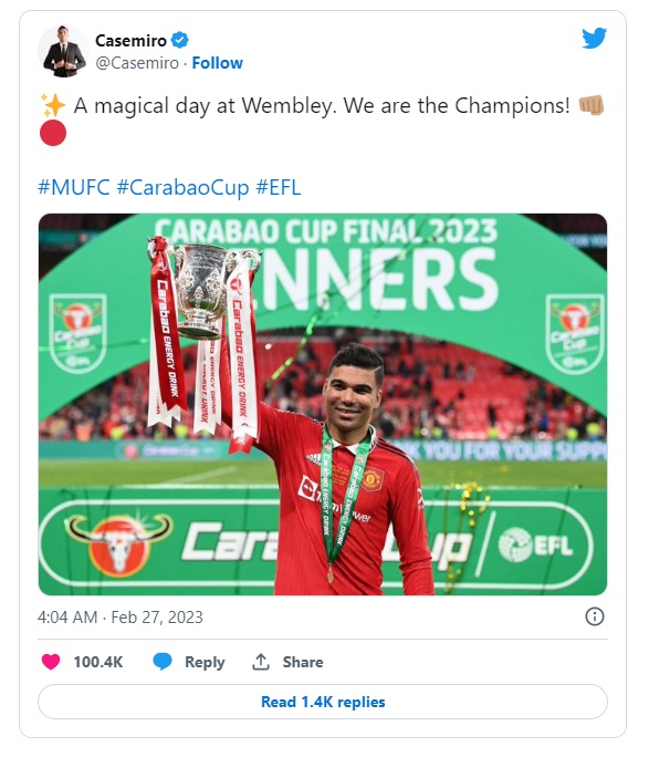 Dàn sao MU đồng loạt đăng tút sau chức vô địch Carabao Cup 1