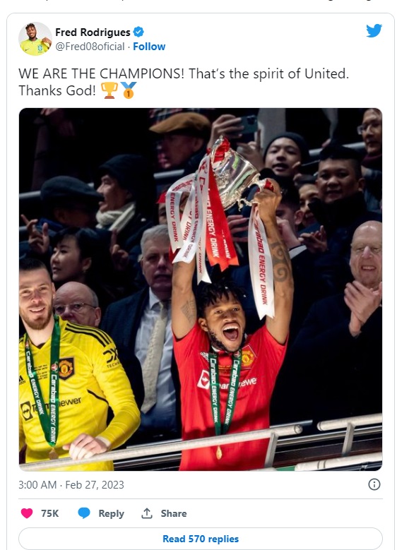 Dàn sao MU đồng loạt đăng tút sau chức vô địch Carabao Cup 3