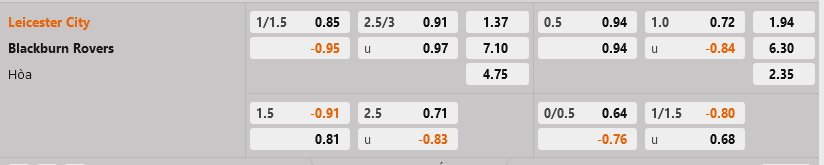 Leicester vs Blackburn