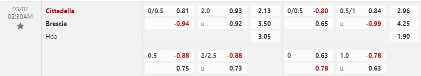 Cittadella vs Brescia