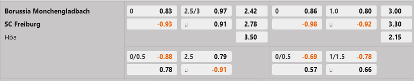 Monchengladbach vs Freiburg
