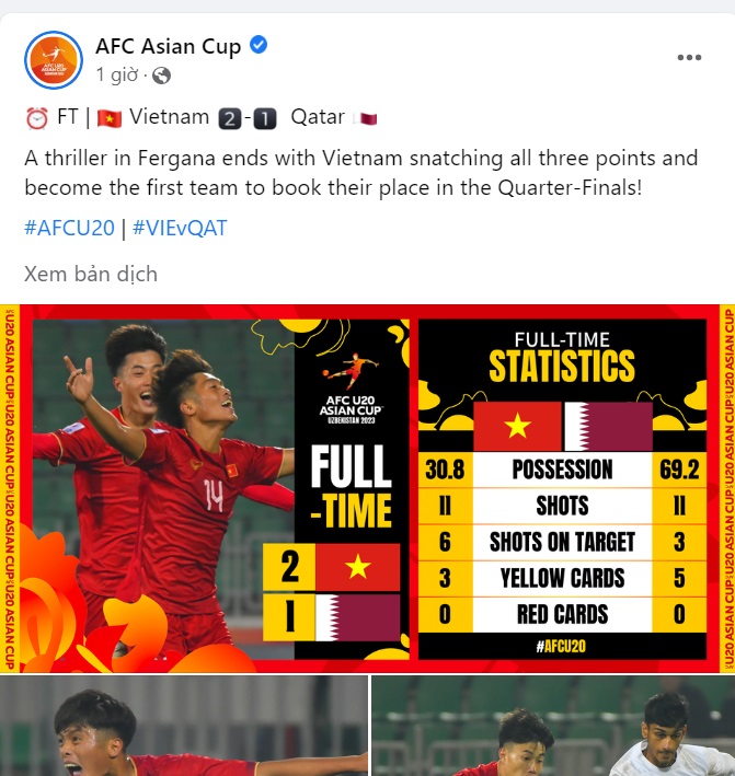 AFC nhầm lẫn tai hại khi thừa nhận U20 Việt Nam đã đi tiếp 1 AFC nhầm lẫn tai hại khi thừa nhận U20 Việt Nam đã đi tiếp 1