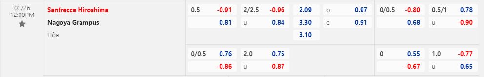 Sanfrecce Hiroshima vs Nagoya Grampus