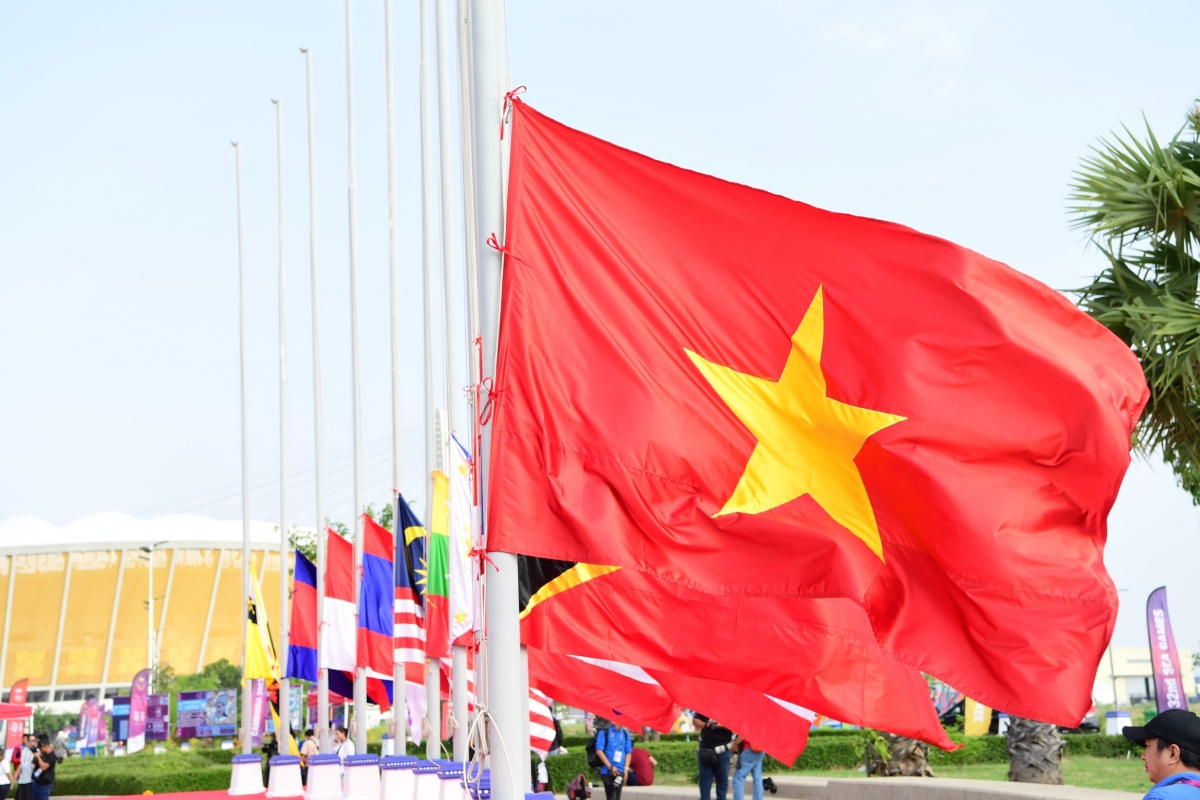 Le thuong co cac doan the thao SEA Games 32 dien ra sang nay tai SVd Morodok