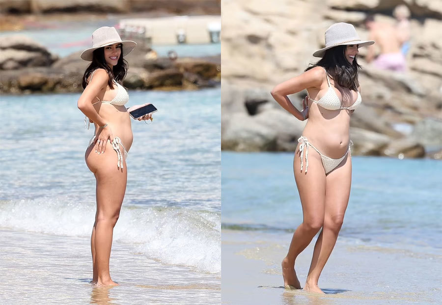 Ban gai Neymar mac bikini khoe bung bau