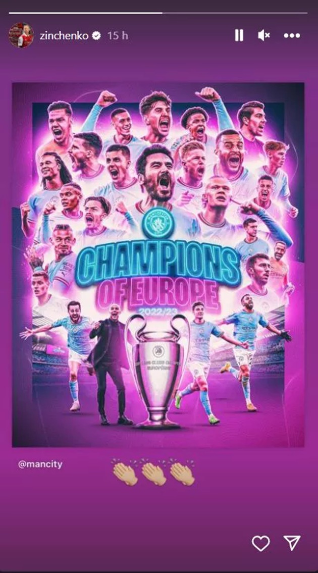  Oleksandr Zinchenko chuc mung Man City vo dich C1