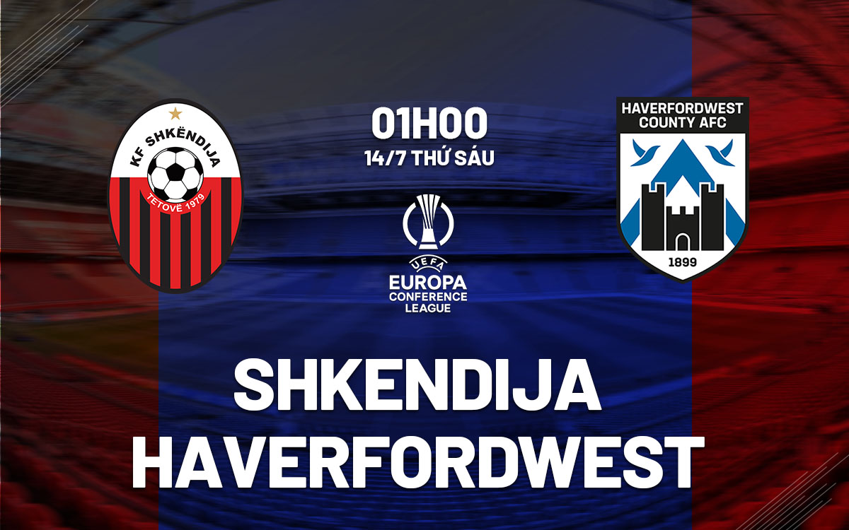 nhan dinh bong da soi keo Shkendija vs Haverfordwest cup c3 conference league hom nay