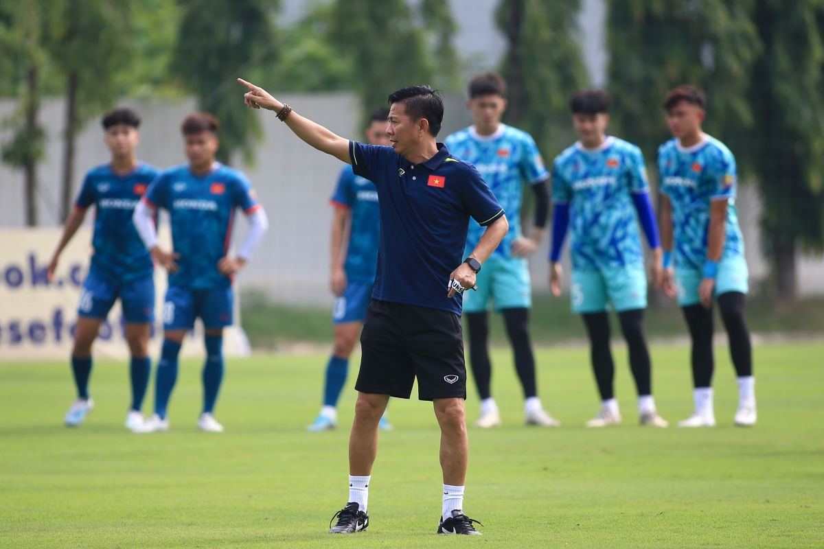 HLV Hoang Anh Tuan U23 Viet Nam 29/7. anh: TH