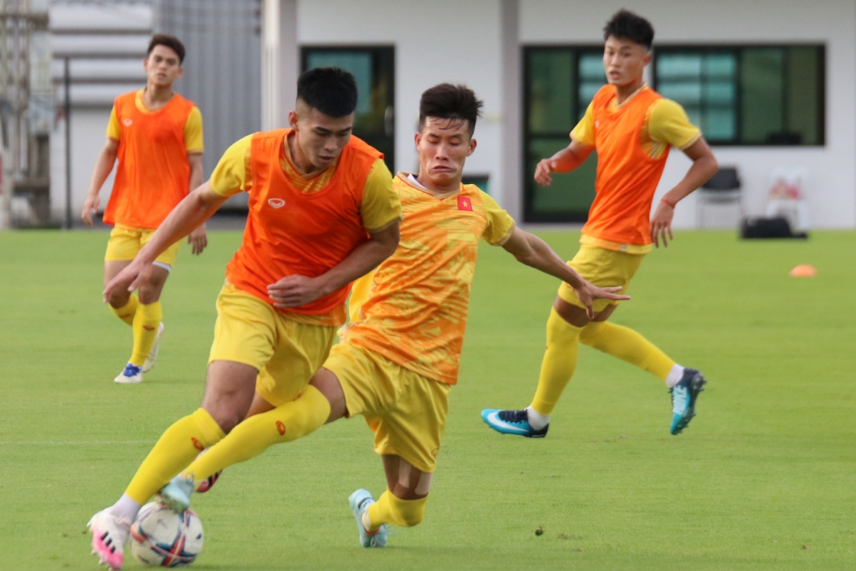 U23 Việt Nam tập 14/8. Ảnh: VFF U23 Viet Nam tap 14/8. anh: VFF