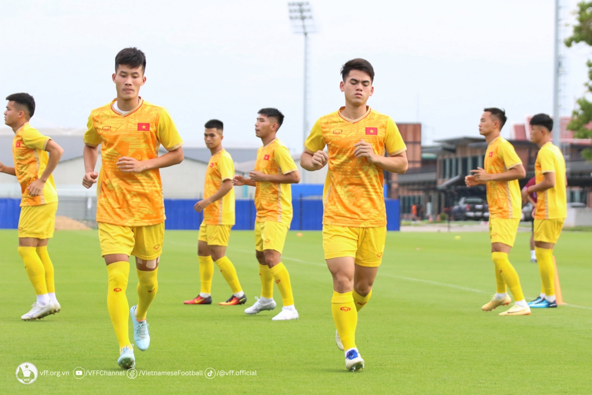 U23 Việt Nam tập 14/8. Ảnh: VFF U23 Viet Nam tap 14/8. anh: VFF