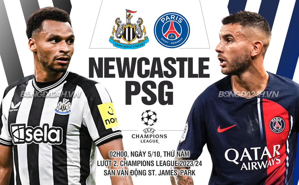 Trực Tiếp Bóng đá Newcastle Vs PSG Champions League Hôm Nay