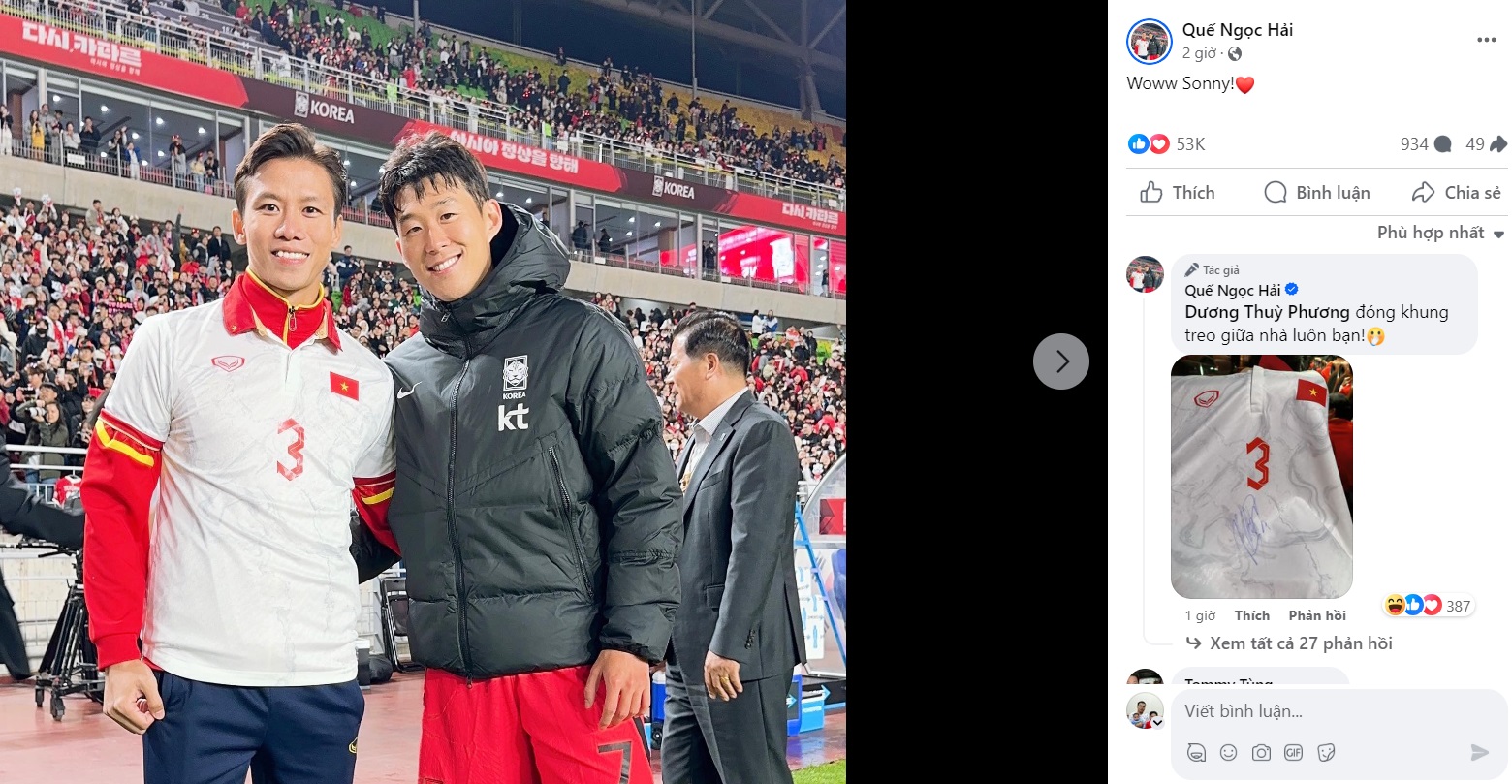 Cuối cùng Quế Ngọc Hải đã được thỏa ước mơ gặp Son Heung Min 1