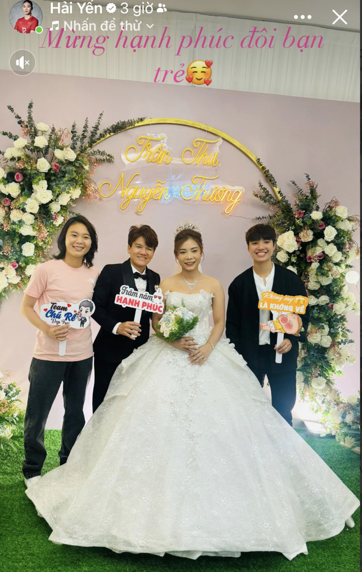 Trung vệ đội tuyển nữ Việt Nam cưới vợ 4