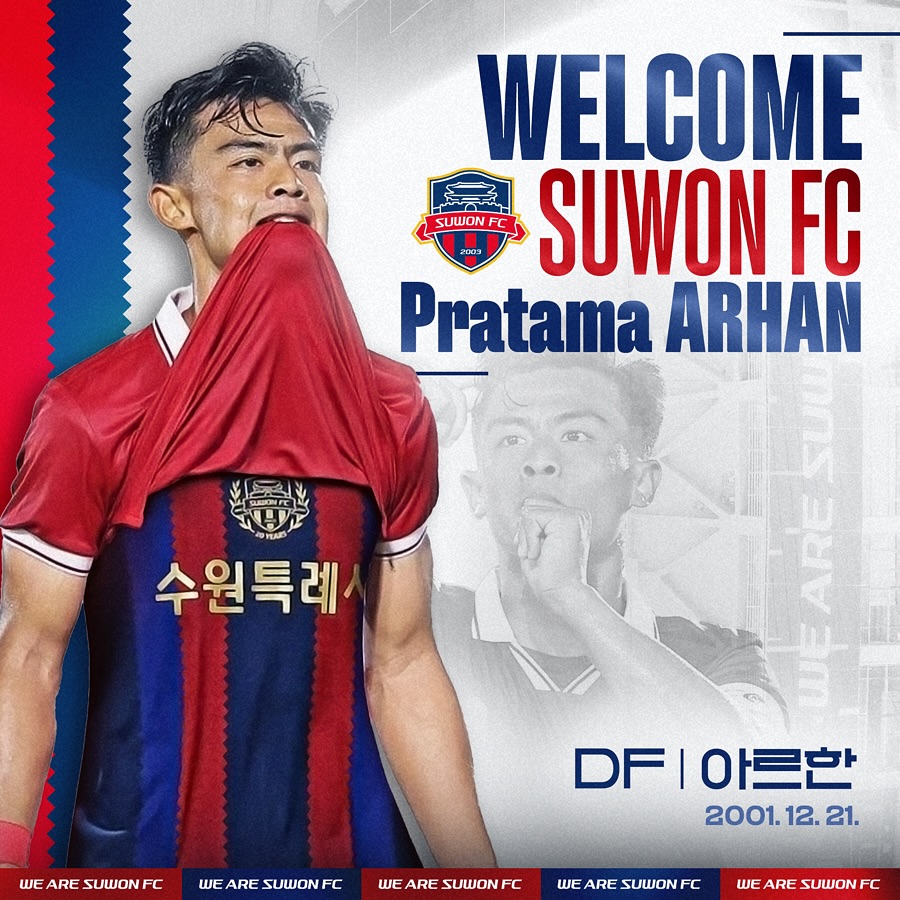 Pratama Arhan gia nhập CLB Suwon vào tháng 1