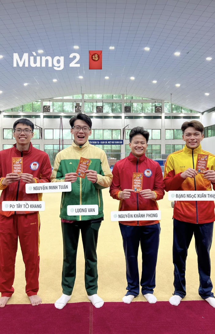 Đội thể dục dụng cụ Việt Nam nghỉ Tết duy nhất 1 ngày 1