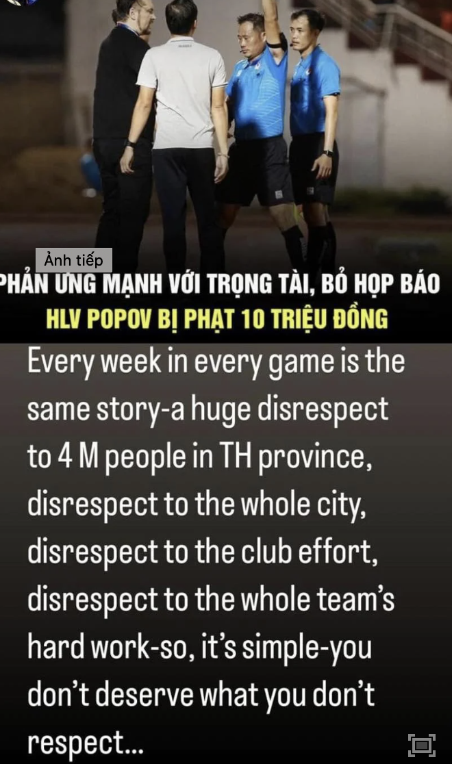 HLV Thanh Hoá phản ứng trước án phạt bỏ họp báo sau trận đấu TPHCM 1