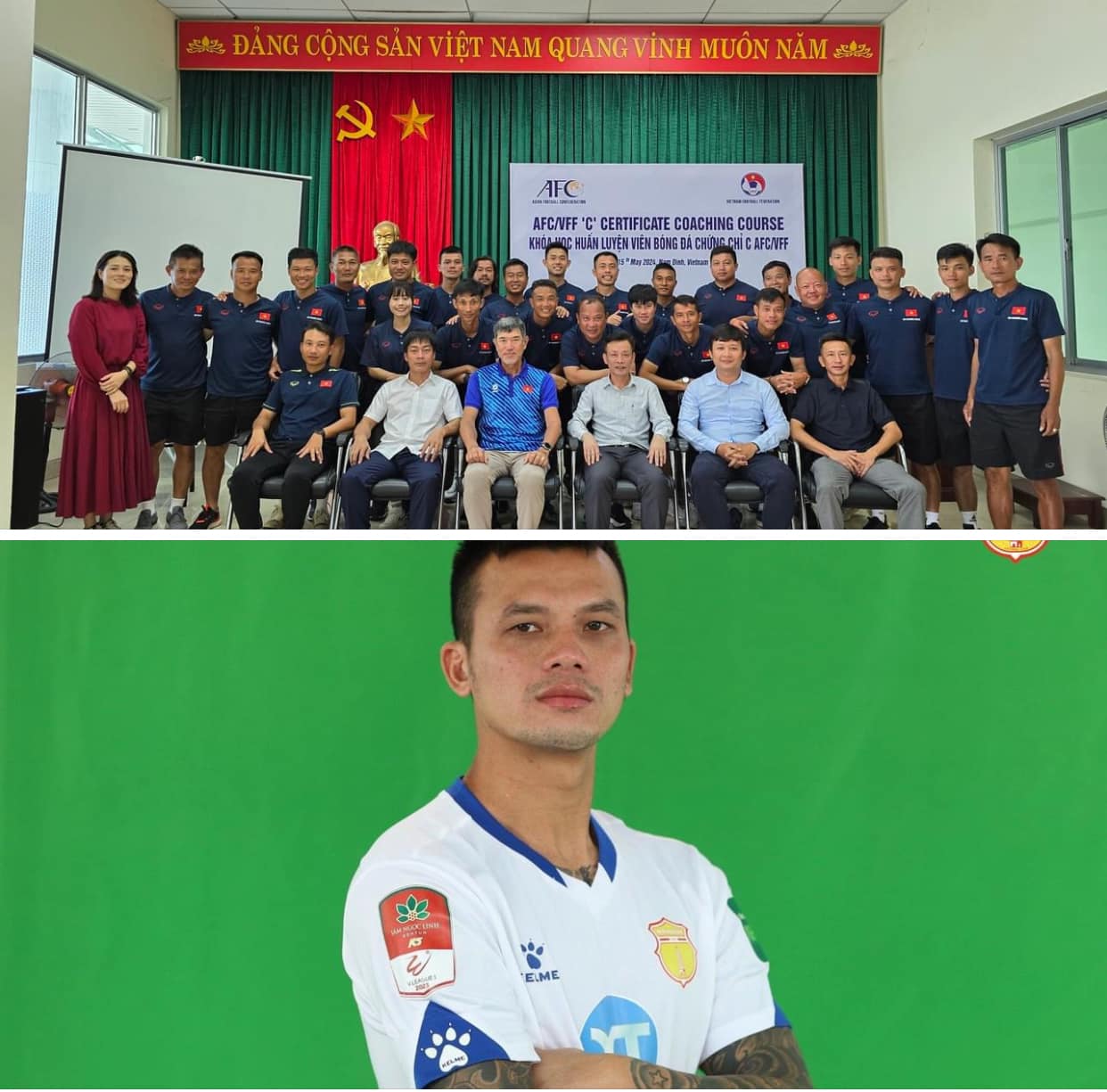 Trung vệ Hữu Tuấn tham gia gia khoá đào tạo HLV Trung ve Huu Tuan tham gia gia khoa dao tao HLV