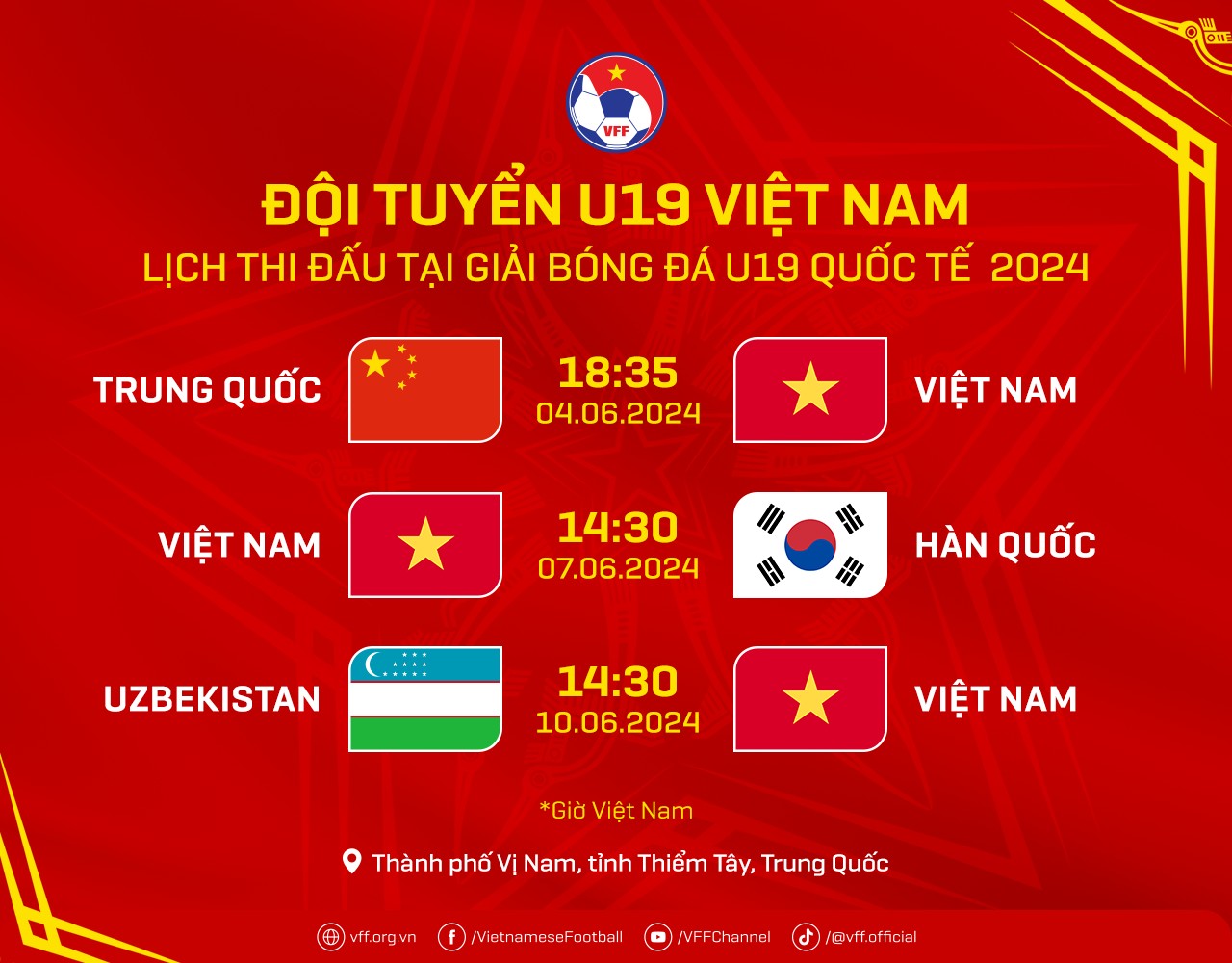 U19 Việt Nam chạm trán Hàn Quốc, Uzbekistan tại Trung Quốc 2 U19 Việt Nam chạm trán Hàn Quốc, Uzbekistan tại Trung Quốc 2